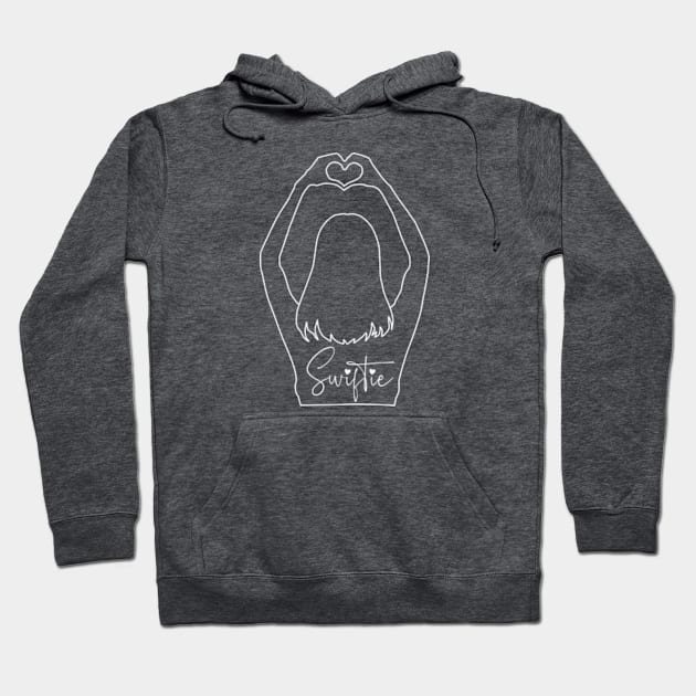 Swiftie Heart Hands - White Hoodie by SwiftLyrics